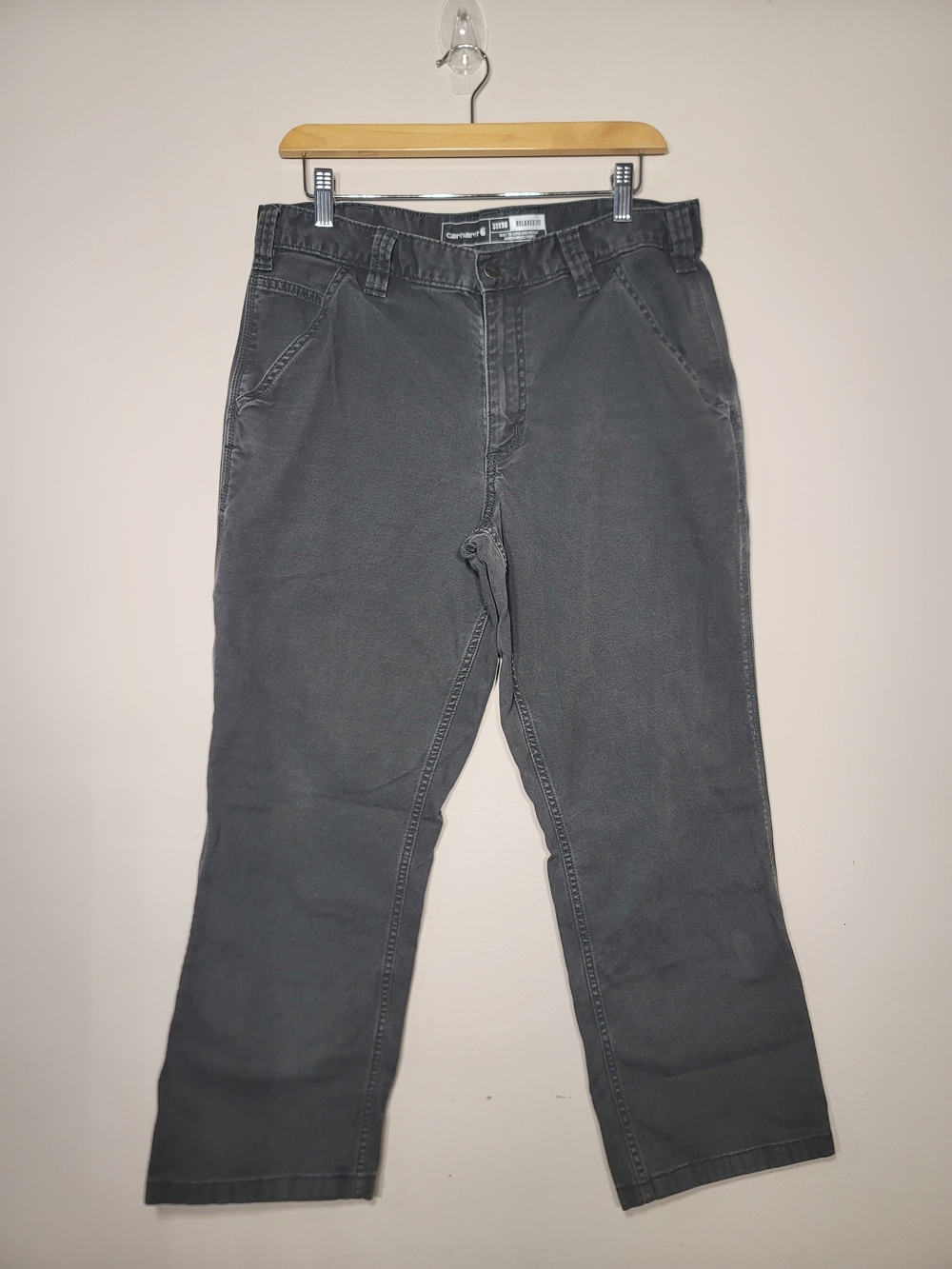 Carhartt Rugged Flex Relaxed Fit Workwear Pant Gravel Gray 35 Altered 26" Inseam